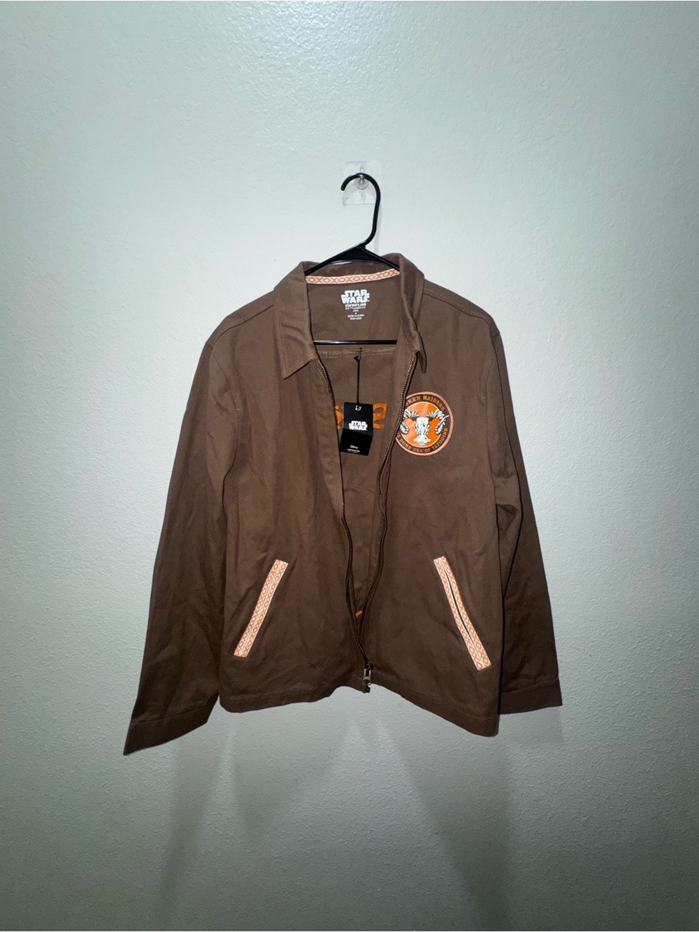 Star Wars Brown Lightweight Zip-Up Jacket with Embroidered Patch